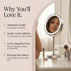 Fancii 9-Inch Lighted Makeup Mirror Height Adjustable with 10X /1X