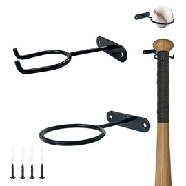 Ticway 1 Set Baseball Bat Wall Mount Metal Holder for Bat & Ball Display