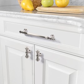 9BUILD 10 Pack Brushed Satin Nickel Drawer Knobs Cabinet Knobs T Bar Cupboard Knobs Kitchen Door Knobs Zinc Alloy Dresser Knobs Single Hole Cupboard Handles Wardrobe Knobs UK0036