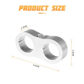JNNJ 2 PCS AN6 Separator Aluminum Clamp, Hose Separator Clamp Fuel Line Mounting Clamp Aluminum, Fuel Line Mounting Clamps Suitable for Fuel Hose, Gas Oil Hose, Brake Line, Water Pipe(Silver)