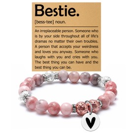 Mwphuy Bestie Gifts for Women Friendship Bracelets Friend Birthday Gifts for Female Friends Bestie Sister BFF Beaded Bracelet Long Distance Friendship Gift Christmas Graduation Gift for Her