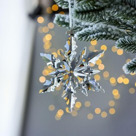 2024 Annual Christmas Crystal Snowflake Star Ornaments, Tree Ornaments Pendant, Sun Catcher, Home Hanging Decor