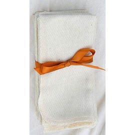 1 Ply Organic Cotton Paperless Towels 11x12 Inches Set of 10 Sewn with Matching Organic Cotton Thread - Proudly Made in the USA!
