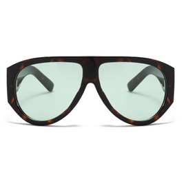YAMEIZE Retro Sonnenbrille für Damen Herren 70er Jahre Pilot Vintage Große Ecking Rahmen Pilotenbrille Klobige Schattierungen Oval Brille UV400 Schutz