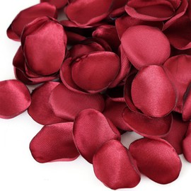WEIERYUE 300PCS Silk Rose Petals,Beautiful Realistic Scatter Rose Petals Romantic Night Decoration,Wedding Party Decoration Artificial Flowers Petals (Monochrome Wine red)