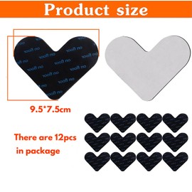 12 Pieces Anti-Slip Rug Grippers|Carpet Gripper|Carpet Tape|Rug Underlay|H HOME-MART Double Sided Washable Removable Anti Curling Corner Carpet Gripper, Non Slip Renewable Rug Tape (Heart)