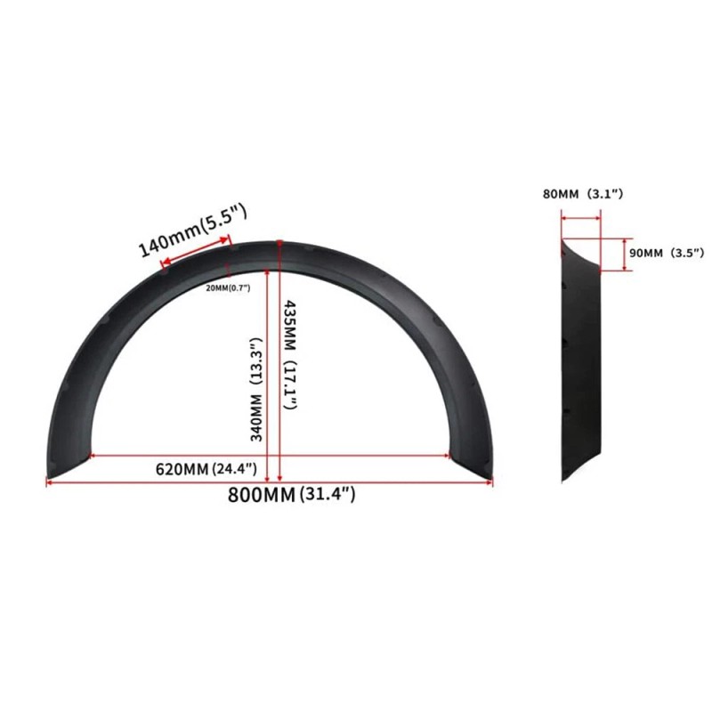 KEEPDSGN Black Fender Flares CONCAVE Widebody Wheel Arches 3.5" For
