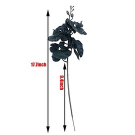 Juego de 5 orquídeas artificiales de tacto real, orquídeas de mariposa, orquídea de seda, para decoración de mesa de boda, hogar, centro de mesa (negro)