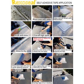 Rexoseal All-Weather Waterproofing Repair Tape - UV and High-Temperature Resistant Tape - White, 4" x 50'
