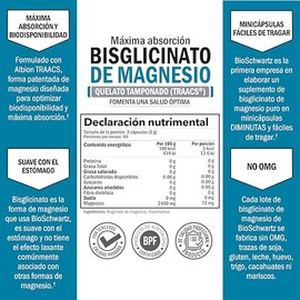 Bisglicinato de Magnesio 100 Quelado  Suplemento de Magnesio Glicinato de Mxima Absorcin  Sin Efecto Laxante - Suplementos Alimenticios sin...        