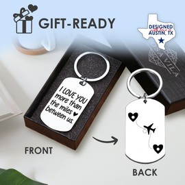 Long Distance Relationship Keychain, Perfect Long Distance Gifts Ideas for Her or Him, Thoughtful Relationship Gifts for Girlfriend, Boyfriend, Women, Men, Ideal for Birthday, Christmas, Gift-Ready