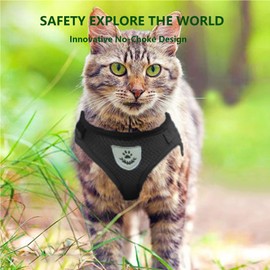 Anlitent Small Sized No Pull Kitten Cat Harness and Lead Set for Walking, Escape Proof Kitten Vest Harnesses with Buckle for Puppy Small Animals/Cats, Easy Fit Cat Collar Extra Small