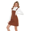 Yeokou Corduroy Overall Dress for Women Black Bib Pinafore Suspender