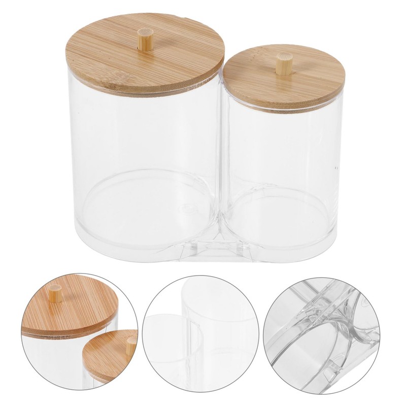 Baluue Bathroom Organizers and Storage Cotton Pad Dispenser Small Jars