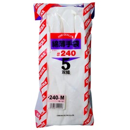 Cotton Thin Gloves, M, 5 Pairs, 240