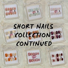 NailHaven|short nails collection continued|  handpainted cute designs| acrylic press-on| fake nails |Handmade | high quality Press on nails 10 pcs|reusable nails|nail art|nail charm|handmade press ons|uña sacri lic as - Color: S75, SIZE: Small