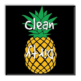 Clean Dirty Dishwasher Magnet Sign Indicator - Pineapple Party Gift - Tropical Kitchen Decor Design