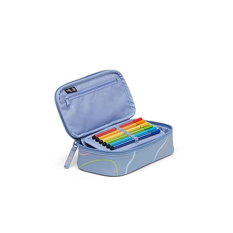satch Extra Large Pencil Case including Divider Compartment, Zip-Up Pocket,