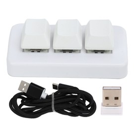 White Mini 3 Key Keypad ABS Bluetooth Receiver USB Comfortable Hand Feeling Programming LED Gaming Keyboard for Home