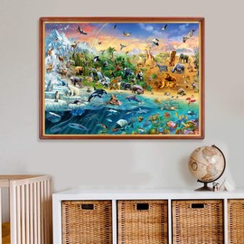 AveJoys Jigsaw Puzzles for Adults 1000 Piece Animal World 27.56 x 19.69 Inch Lion Elephant Hawk Puzzles for Adults Educational Challenge 1000 Pieces Whale Dolphin Puzzles