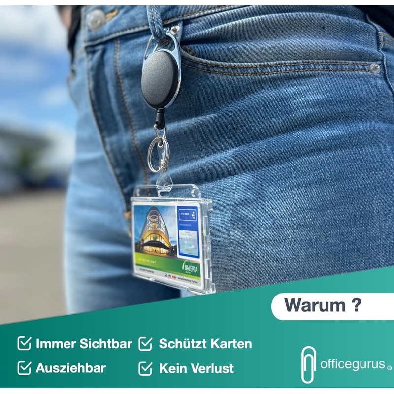 4 x ID Card Holder with Retractable ID Yo-Yo –