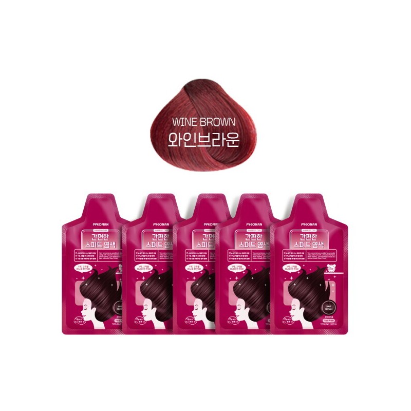 Eunnan E, Shampoo-type, Lotion-type, Speed ​​Self-Hair Hair Dye, 5 servings