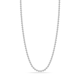 LeCalla 925 Sterling Silver Italian Rhodium Plated Ball Chain Necklace for Women 20 Inches