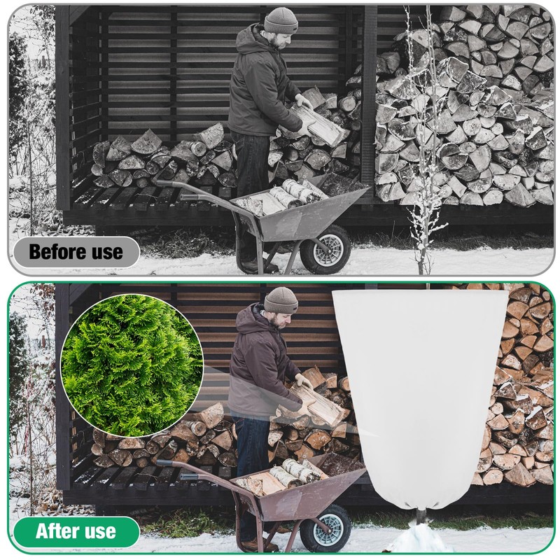 8 Pcs Plant Covers Freeze Protection 35.4" x 59", White