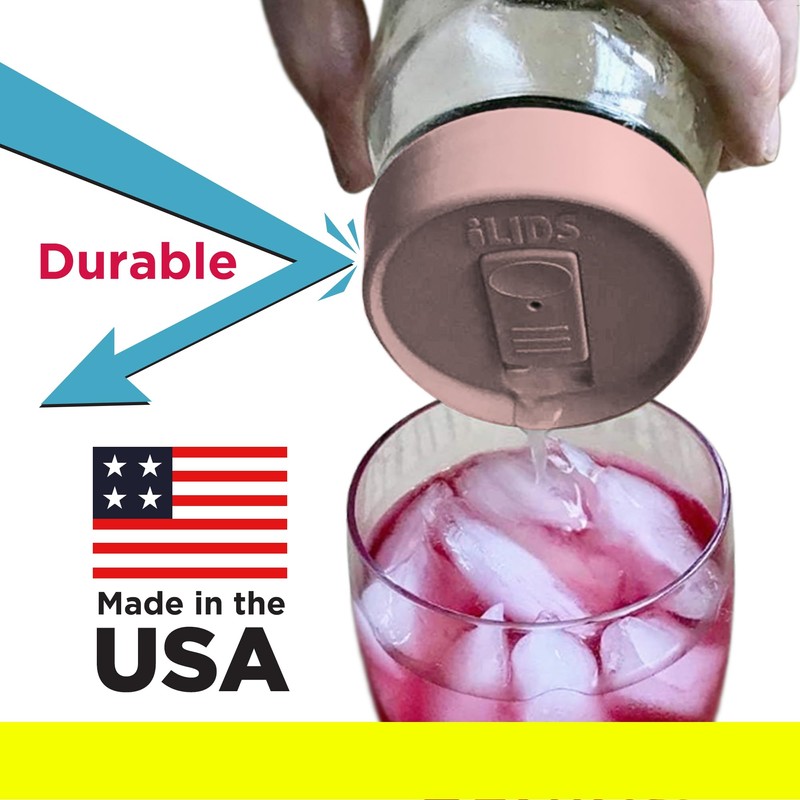 iLIDS Mason Jar Drink Lid, Regular Mouth, USA Made, Pale