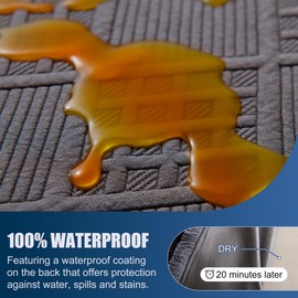 HYZOTEX Waterproof L Shaped Sectional Couch Covers Blanket 2 Piece Sectional Sofa Cover Washable L Shape Sofa Slipcover Jacquard Quilted Furniture Protector for Dogs Pets Cats (XX-Large, Dark Grey)