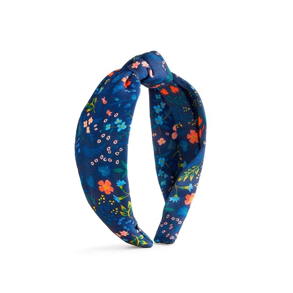 RIFLE PAPER CO. Wildwood Knotted Fabric Headband | Signature Bright Floral Pattern, Top Off Your Outfit. Covered Plastic Band Durable for Everyday Use (Gift for Mom, Teen, Girl)