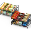 Simple Houseware 2 Tier Can Rack, Black - 2 Pack