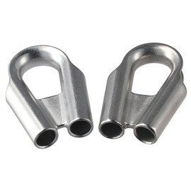 Fudeshe 2Pcs Stainless Steel Wire Rope Tube Thimble,Chicken Heart Ring,Wire Rope Thimbles,Wire Rope Protection Triangle Cable With Gear Pipe Type Ring