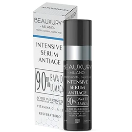 Beauxury Milano Ultra Lifting Serum - Vegan Antiaging Face Cream with 90% Organic Snail Slime Hyaluron, Resveratrol, Vitamin A, C & E - Moisturising Cream Against Wrinkles, Dark Circles - 30ml