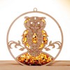 Raduly Amber Birch Wood Owl Window Decoration Diameter 10