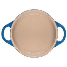 Le Creuset Olive Branch Collection Stoneware Mini Round Cocotte, 24 oz., Marseille with Embossed Lid
