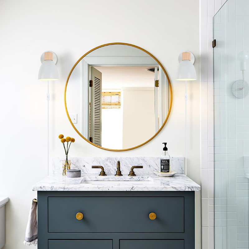 Eyooer Wall Sconces Plug in, Swing Arm Wall Lamp with