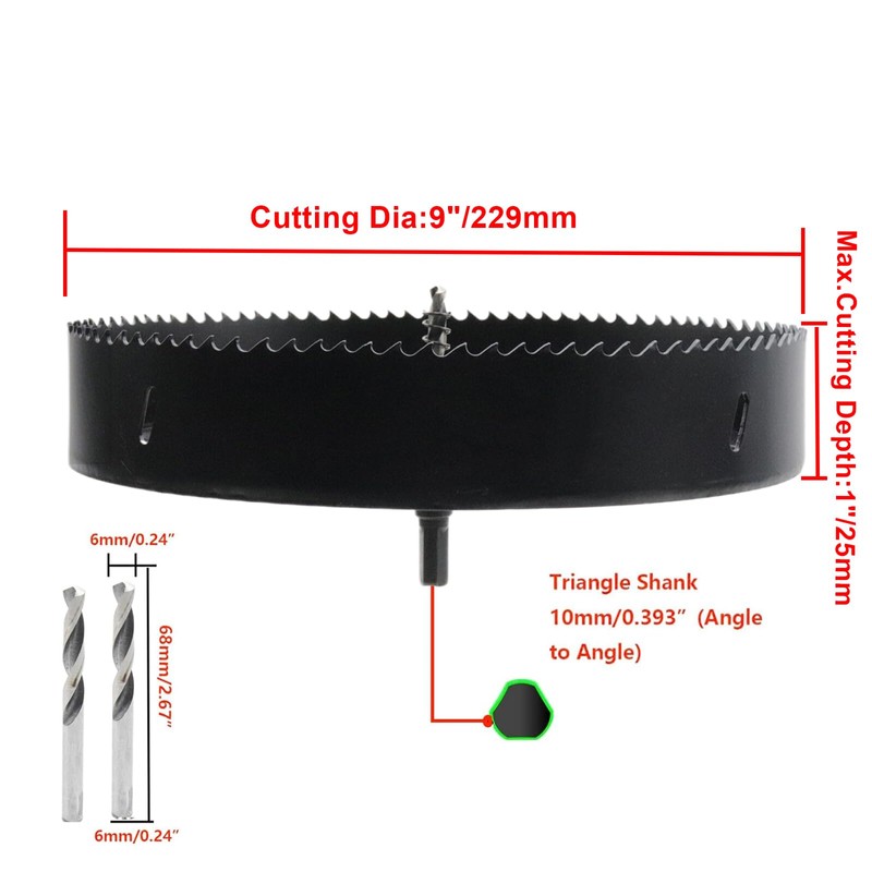 Rannb 9-inch Bi-Metal Hole Cutter Hole Saw with Drill Bit
