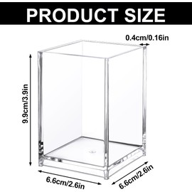 Pack of 6 Acrylic Pen Holders, Acrylic Pen Holder, Square Acrylic Pencil Organiser, Transparent Pen Cup, Clear Makeup Brush Holder, Pencil Storage Basket for School, Home, Office