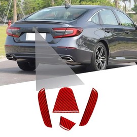BLAKAYA Compatible with Rear Trunk Insert Cover Trim Carbon Fiber Rear Tailgate Emblem Badge Decoration Sticker for Honda Accord 2018 2019 2020 2021 2022 2023 2024 (4Pcs Red)
