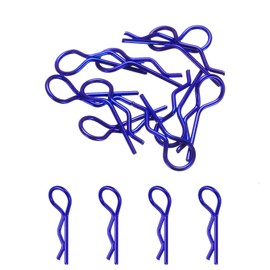MECCANIXITY 10pcs 30-Degree Angle RC Body Clips Bent Springy R Pins 24.3x1.2x9.4mm for All 1/8 1/10 1/12 Scale Model RC Car Crawler Replacement(Bright Blue)