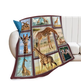Giraffe Blanket Gifts for Girls Boys Soft Warm Plush Wild Animal Giraffe Throw Blanket Flannel Fleece Fuzzy Giraffe Blanket for Kids Women Man Lover Bed Couch Living Room Decor 50"X40"