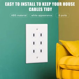 PUSOKEI USB C Outlet,Type C USB Wall Charger Outlet,USB Wall Plate Charging Power Outlet with 6 USB C Ports,Electrical USB Socket for Airports Hotels Shopping Malls and Offices