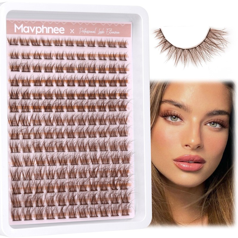 Brown Lash Clusters Natural Lash Extensions Wispy Eyelash Clusters 154
