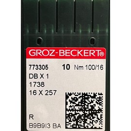 Needle It Up with Groz-Beckert Needle DBx1 / 16x257 / 16x231 / DLx1 / 1738 / Round Point - Size - 100/16 (50PK)