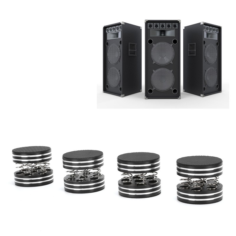 4PCS Spring Speaker Spikes Sound Dampening Feet for HiFi Amplifier/Speaker/Turntable/PlayerBlack
