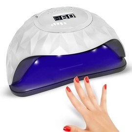 Lámpara para uñas UV 60 LED de 248W Lámpara Profesional Secador de Gel Semipermanente Portátil con Sensor y Temporizador Automático Lámpara de Curado de Gel (Plateada)