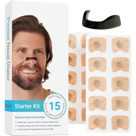 Tiras nasales magneticas para mejorar respiracion, tiras nasales antironquidos, tiras para hacer deporte, ciclismo, running deportivas con iman, anti ronquidos, set para 15 dias (Negro)