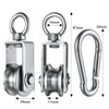 Set of 2 pulley steel cable with M7 carabiner hook,