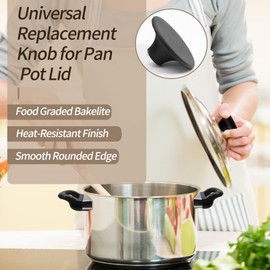 suiwotin 4pcs Dutch Oven Knob, Black Lid Knob Replacement for Enameled Ceramic Cast Iron Dutch Oven Pot Lid, Pan Lid Handle